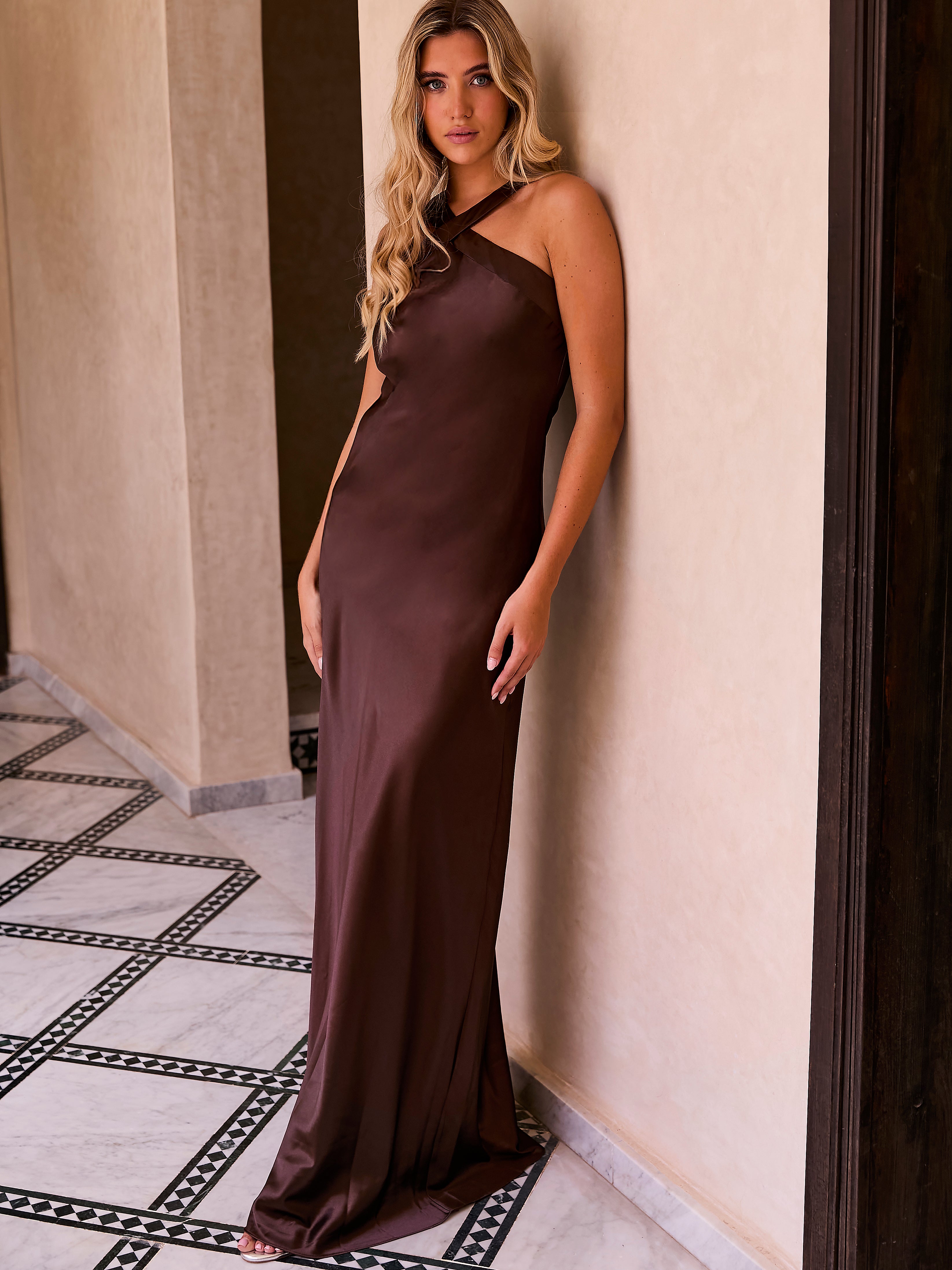 Alysia Satin - Chocolate